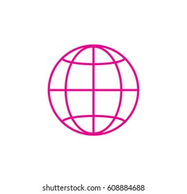Globe icon. Linear style. Isolated vector.