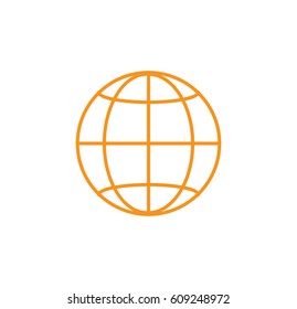 Globe icon. Linear style. Isolated vector.