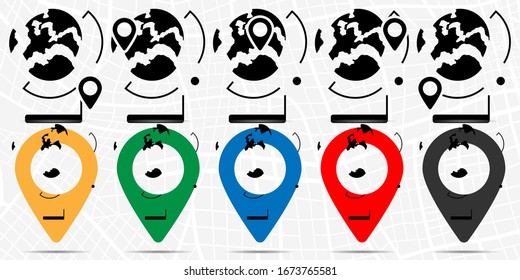 Globe-Symbol in der Ortseinstellung. Einfache Glyphe, flache Illustration Element von Bildungs-Design-Symbolen