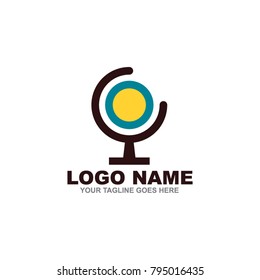 globe icon logo design