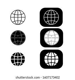 Globe icon logo illustration for bussines card element. Website icon set in vector.