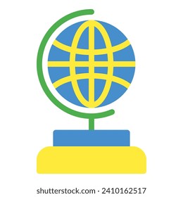 ilustración de icono de globo o logotipo estilo de color plano