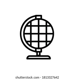 Globe Icon Logo Illustration Vector Isolated. Back to School and Science Icon Set. Editable Stroke and Pixel Perfect.