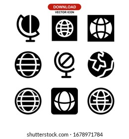 icono del globo o logotipo símbolo de signo aislado ilustración vectorial - Colección de iconos vectoriales de estilo negro de alta calidad
