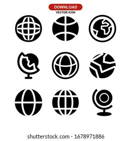 icono del globo o logotipo símbolo de signo aislado ilustración vectorial - Colección de iconos vectoriales de estilo negro de alta calidad
