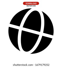 icono del globo o logotipo símbolo de signo aislado ilustración vectorial - iconos vectoriales de estilo negro de alta calidad

