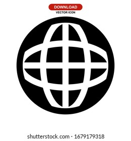 icono del globo o logotipo símbolo de signo aislado ilustración vectorial - iconos vectoriales de estilo negro de alta calidad
