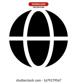 icono del globo o logotipo símbolo de signo aislado ilustración vectorial - iconos vectoriales de estilo negro de alta calidad
