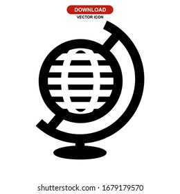 icono del globo o logotipo símbolo de signo aislado ilustración vectorial - iconos vectoriales de estilo negro de alta calidad

