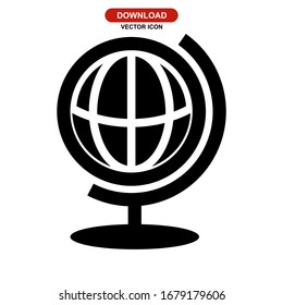 icono del globo o logotipo símbolo de signo aislado ilustración vectorial - iconos vectoriales de estilo negro de alta calidad
