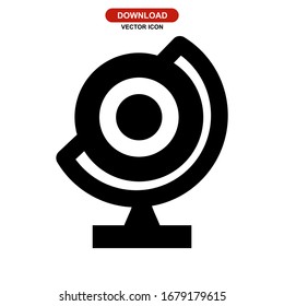 icono del globo o logotipo símbolo de signo aislado ilustración vectorial - iconos vectoriales de estilo negro de alta calidad
