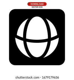 icono del globo o logotipo símbolo de signo aislado ilustración vectorial - iconos vectoriales de estilo negro de alta calidad
