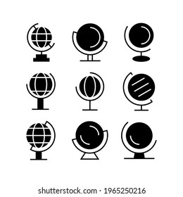 Globus-Symbol oder Logo einzeln auf Zeichen, Vektorgrafik - Sammlung von hochwertigen, schwarzen Vektorsymbol
