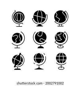 icono de globo o logotipo símbolo de señas aislado ilustración vectorial - Colección de iconos vectoriales de estilo negro de alta calidad
