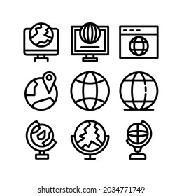 globe icon or logo isolated sign symbol vector illustration - Collection of high quality black style vector icons
