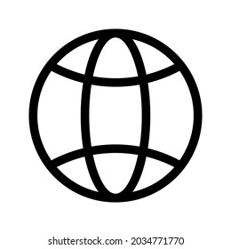 icono de globo o logotipo símbolo de signo aislado ilustración vectorial - iconos vectoriales de estilo negro de alta calidad
