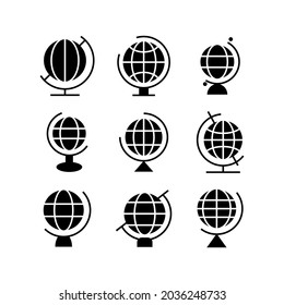 icono de globo o logotipo símbolo de señas aislado ilustración vectorial - Colección de iconos vectoriales de estilo negro de alta calidad
