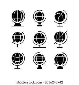 icono de globo o logotipo símbolo de señas aislado ilustración vectorial - Colección de iconos vectoriales de estilo negro de alta calidad
