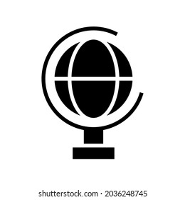 icono de globo o logotipo símbolo de signo aislado ilustración vectorial - iconos vectoriales de estilo negro de alta calidad
