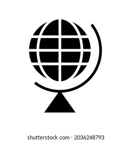 icono de globo o logotipo símbolo de signo aislado ilustración vectorial - iconos vectoriales de estilo negro de alta calidad
