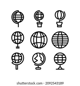 Globus-Symbol oder Logo einzeln auf Zeichen, Vektorgrafik - Sammlung von hochwertigen, schwarzen Vektorsymbol
