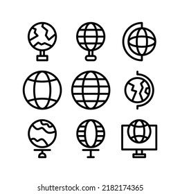 icono de globo o logotipo símbolo de señas aislado ilustración vectorial - Colección de iconos vectoriales de estilo negro de alta calidad
