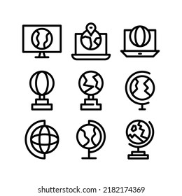 icono de globo o logotipo símbolo de señas aislado ilustración vectorial - Colección de iconos vectoriales de estilo negro de alta calidad
