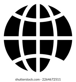 icono de globo o logotipo símbolo de signo aislado ilustración vectorial - iconos vectoriales de estilo negro de alta calidad