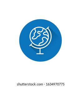 Globe icon logo vector illustration. Flat Globe vector line art illustration for icon, logo, symbol, web, UI. Vector illustration of Globe isolated on white background.