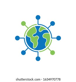 Globe icon logo vector illustration. Flat Globe vector line art illustration for icon, logo, symbol, web, UI. Vector illustration of Globe isolated on white background.