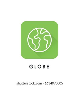 Globe icon logo vector illustration. Flat Globe vector line art illustration for icon, logo, symbol, web, UI. Vector illustration of Globe isolated on white background.