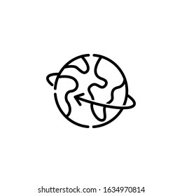 Globe icon logo vector illustration. Flat Globe vector line art illustration for icon, logo, symbol, web, UI. Vector illustration of Globe isolated on white background.