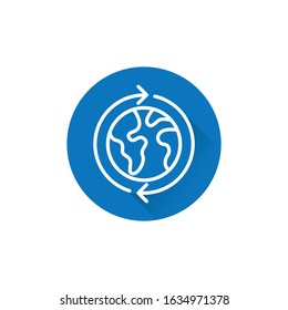 Globe icon logo vector illustration. Flat Globe vector line art illustration for icon, logo, symbol, web, UI. Vector illustration of Globe isolated on white background.