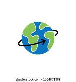 Globe icon logo vector illustration. Flat Globe vector line art illustration for icon, logo, symbol, web, UI. Vector illustration of Globe isolated on white background.