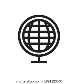 globe icon or logo vector illustration of isolated sign symbol, vector illustration with high quality black outline.
