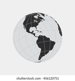 globe icon with map of the continents world earth eps10 vector eps flat web art