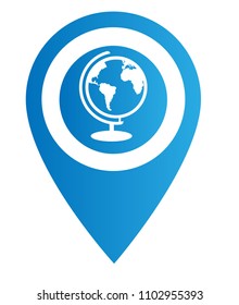 globe icon and map pointer.designed for schools, high schools, educational institutes and signatures