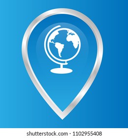 globe icon and map pointer.designed for schools, high schools, educational institutes and signatures