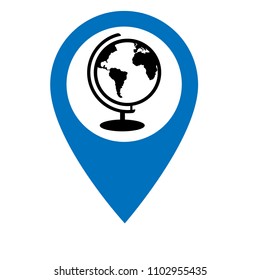 globe icon and map pointer.designed for schools, high schools, educational institutes and signatures