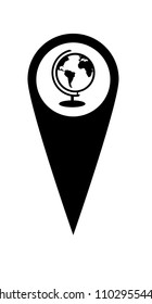 globe icon and map pointer.designed for schools, high schools, educational institutes and signatures
