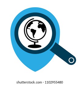 globe icon and map pointer.designed for schools, high schools, educational institutes and signatures