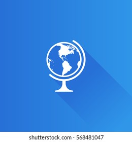 Globe icon in Metro user interface color style. Earth map education school