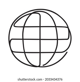 Globe Icon. minimalistic line design. Worldwide communication  Internet symbol. Continuous drawing line art style. Simple minimal sketch