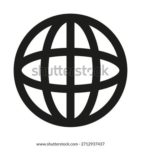 Globe Icon. Modern Professional Minimal Line Vector Symbol for World and Global Concepts
