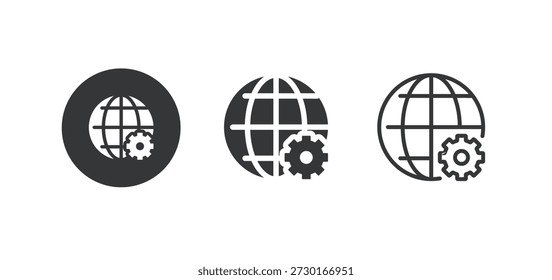Ícone Globo. Ícone de várias séries. Pixel perfeito isolado no fundo branco. Ilustração vetorial