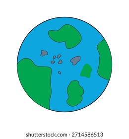 ícone de globo com exibição de mapa natural