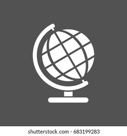 Globe icon on a dark background