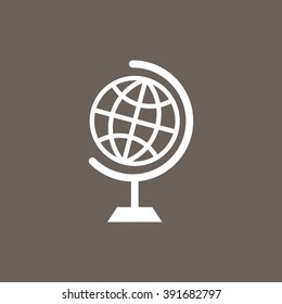 Globe Icon on Dark Gray Color. Eps-10. 
