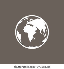 Globe Icon on Dark Gray Color. Eps-10. 