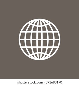 Globe Icon on Dark Gray Color. Eps-10. 